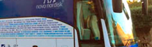 Novo Nordisk, bus con mensajes