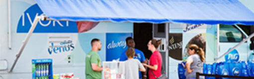 P&G con camiones de ayuda e higiene