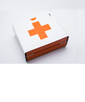 Un botiquín de auxilios desplegable